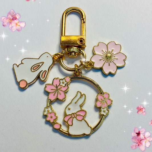 Kawaii Keyring Phone case  charm anime bunny sakura keychain