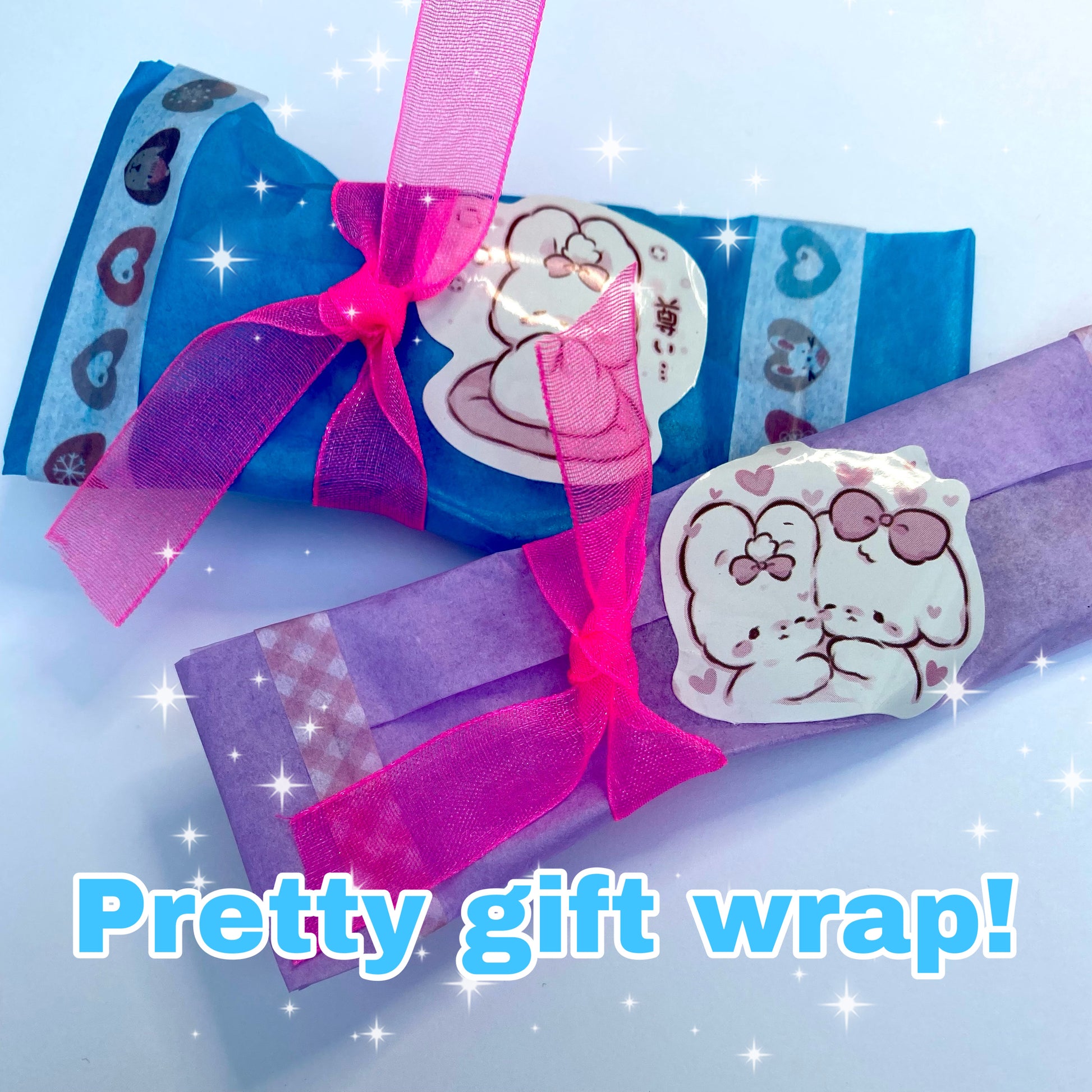 kawaii bunny gift wrap complimentary letterbox card