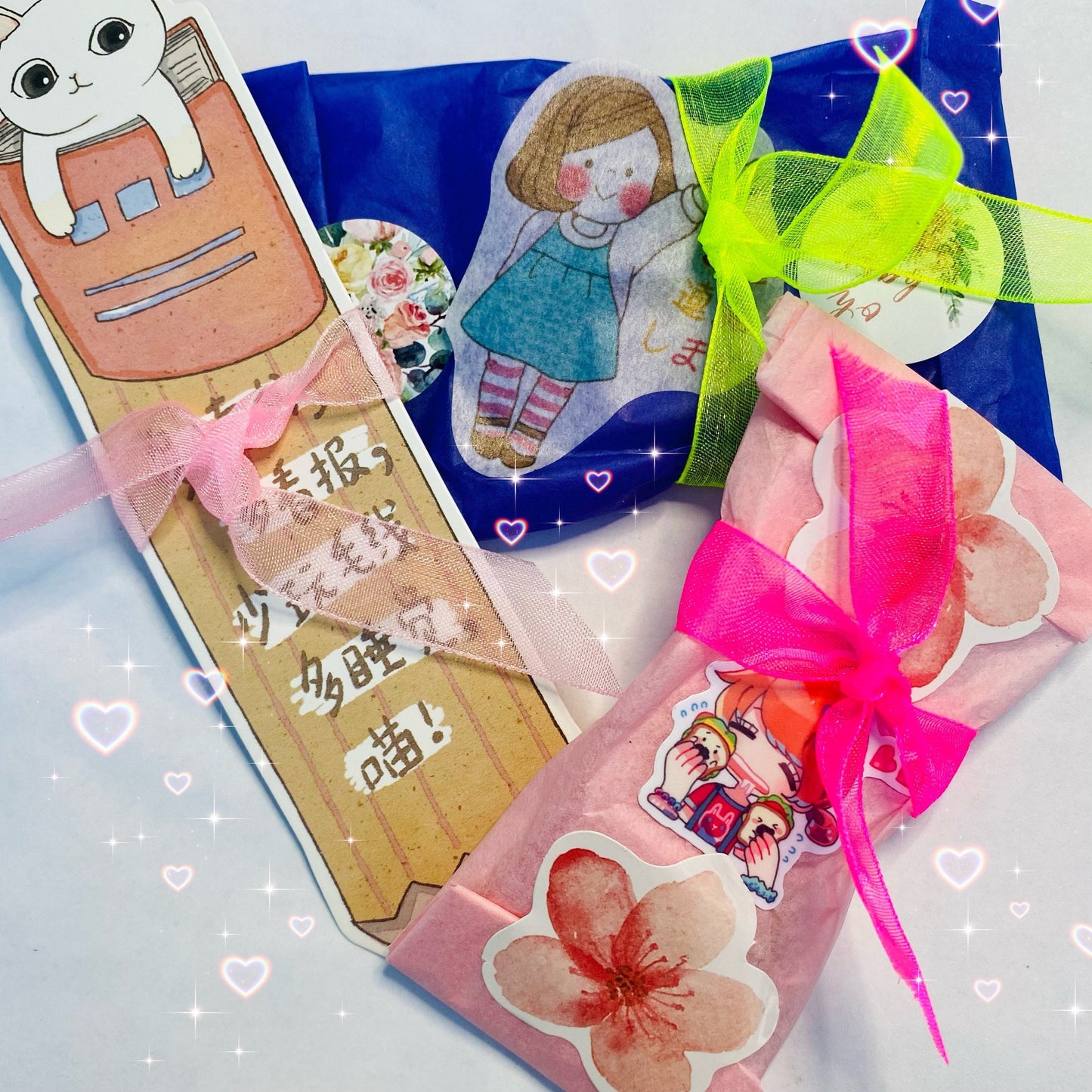 Kawaii sakura anime cat heart keyring phone charm keychain gym bag accessory