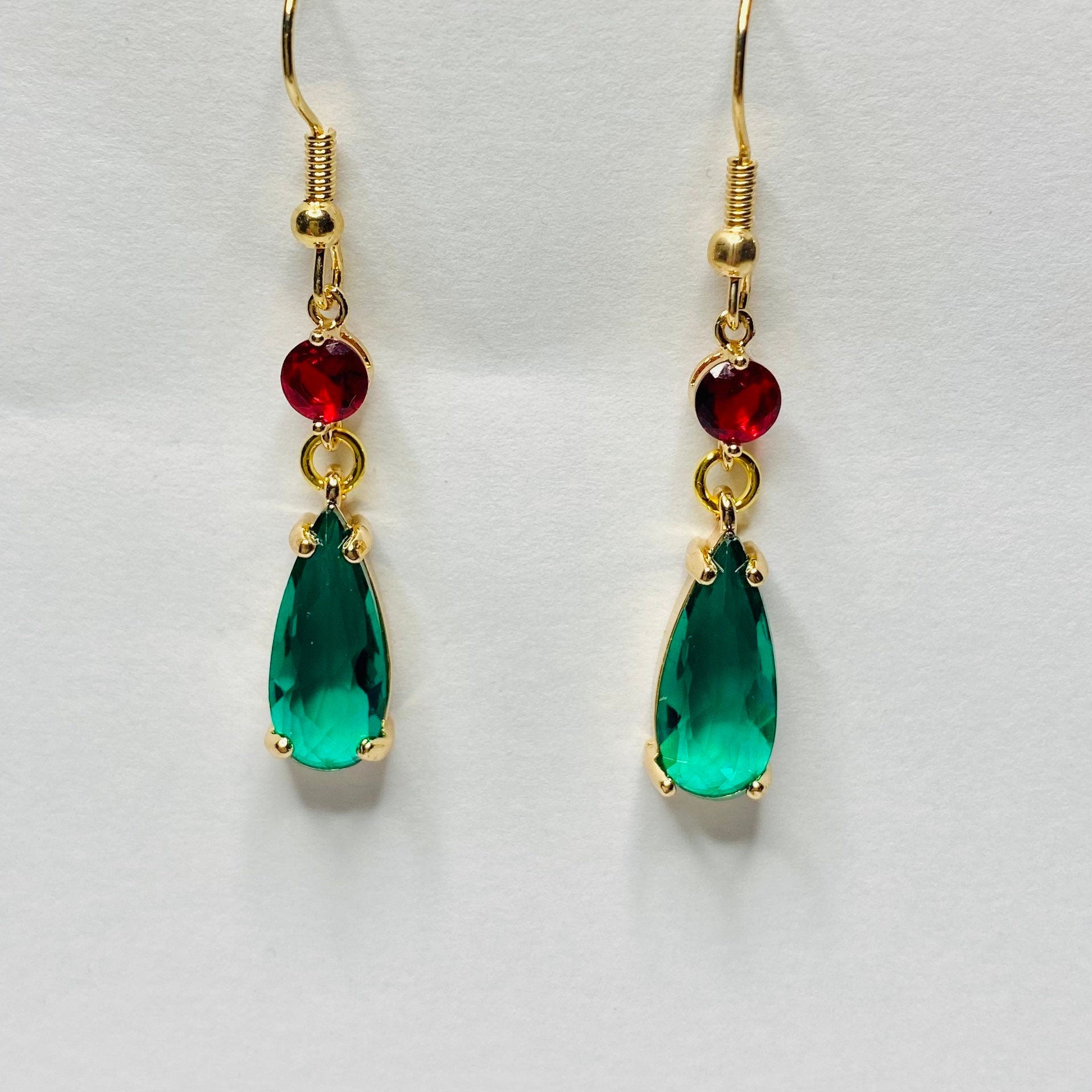 howls anime green red dangle earrings moving castle