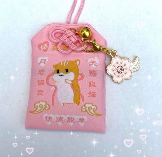 Kawaii Japanese lucky omamori cartoon anime hamster amulet sakura cardcaptor pendant bag exam success money travel safety