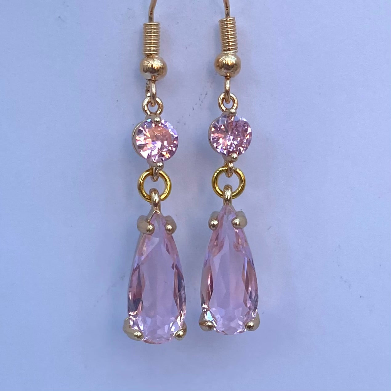 Sakura kawaii pink sparkle earrings glass crystal style anime dangle drop earrings