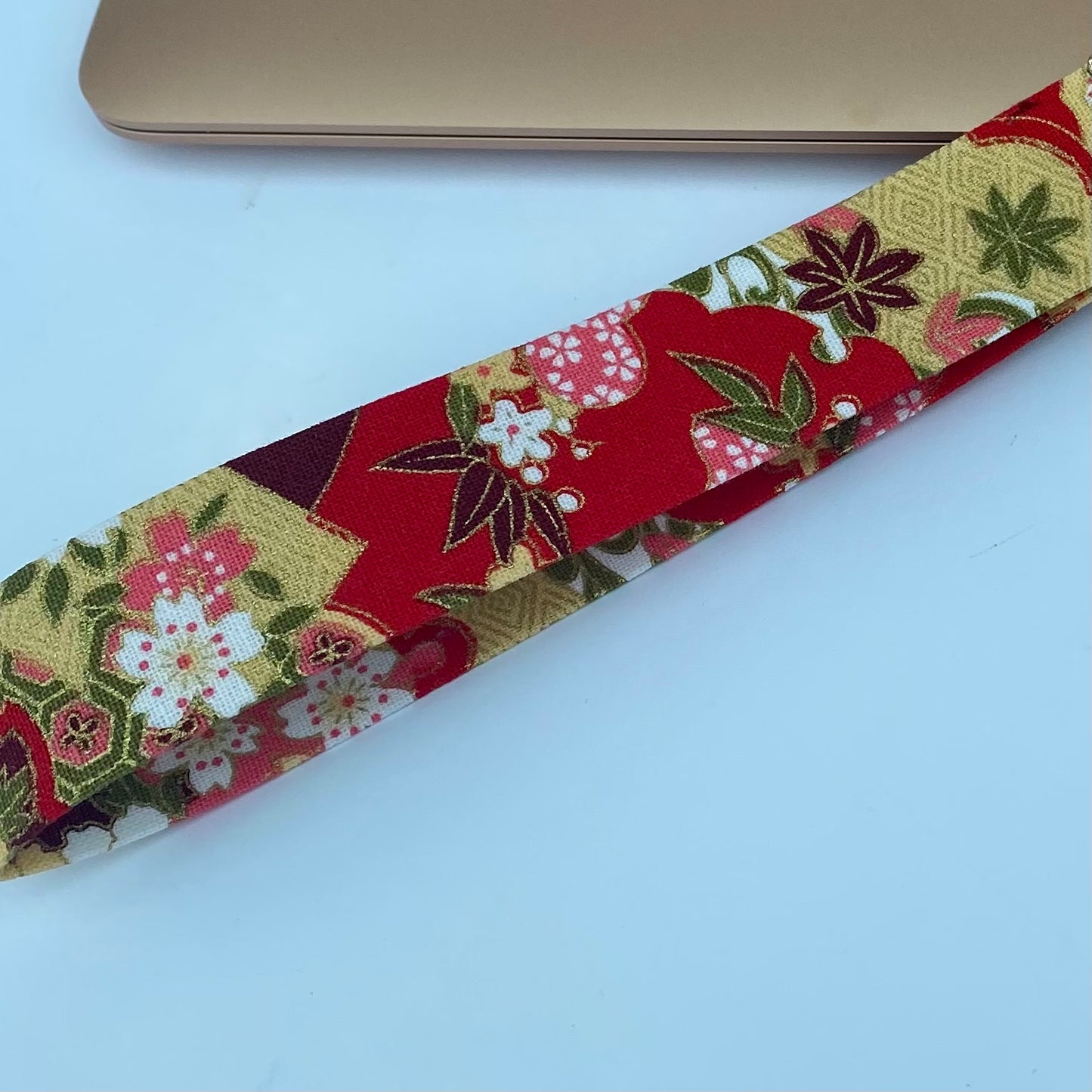 Japanese Sakura keychain wrist strap keyfob koi fish lanyard