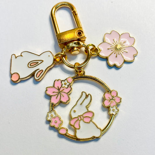 Kawaii Keyring Phone case  charm anime bunny sakura keychain