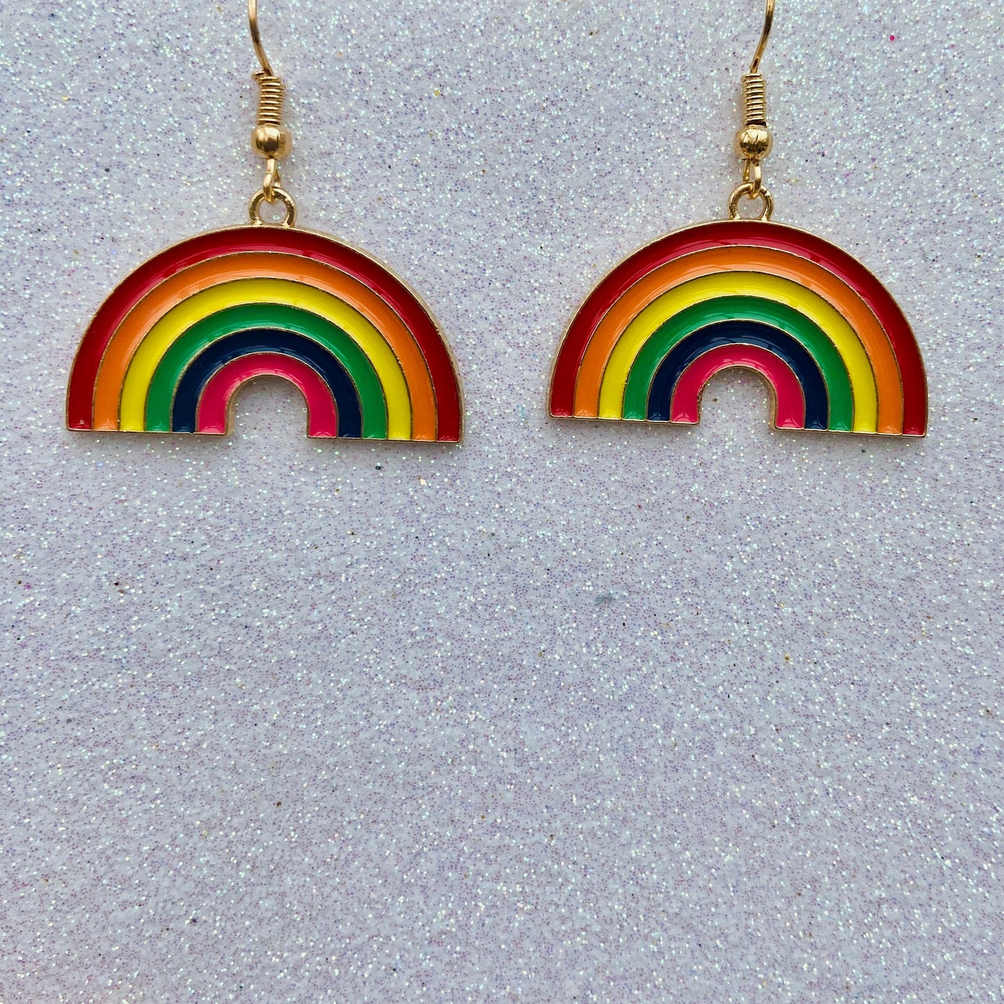 Rainbow pride enamel drop earrings lgbtq gay pride