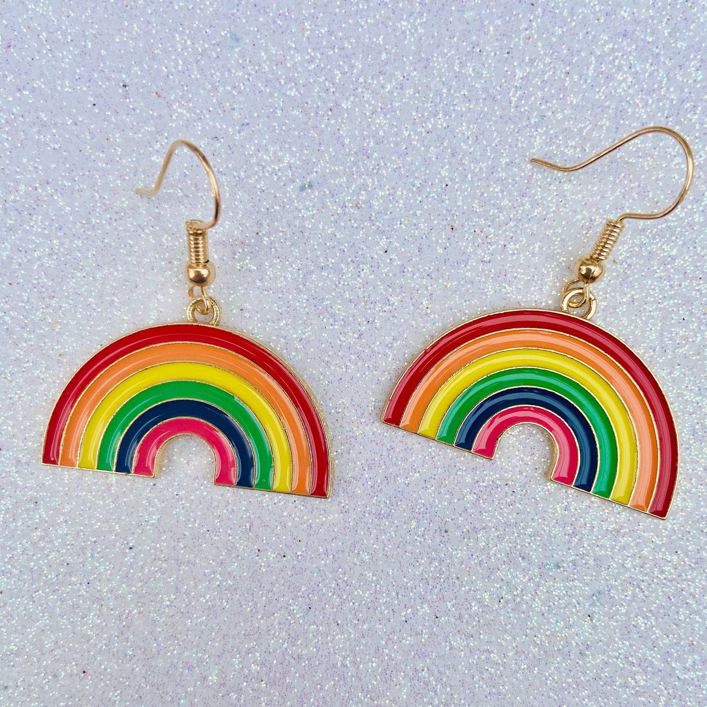 Rainbow pride enamel drop earrings lgbtq gay pride