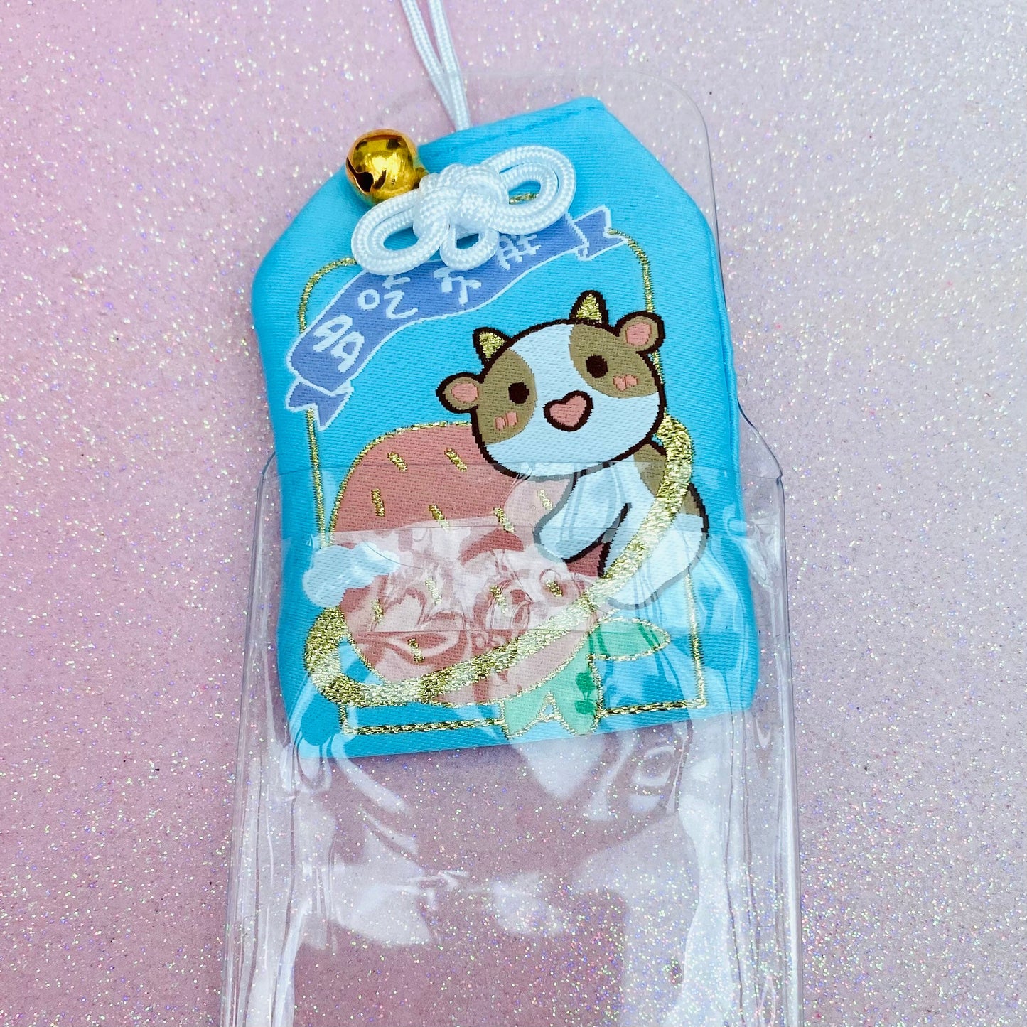 Japanese lucky kawaii omamori amulet silk pendant bags phone charm cow zodiac strawberry Chinese animal safe travel anime bag safety