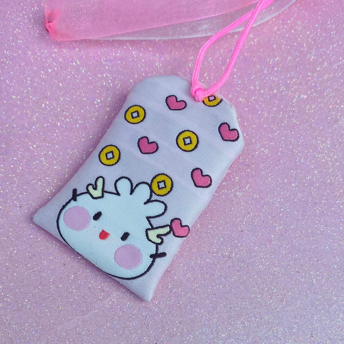 Japanese luck kawaii rainbow omamori amulet keychain silk pendant bags hamster mouse cat