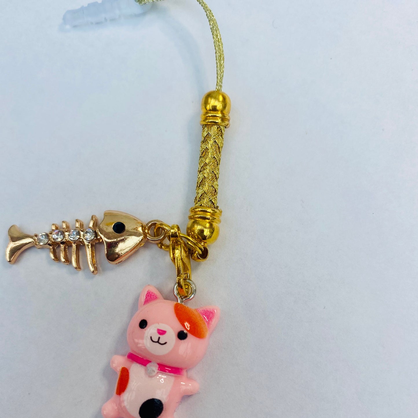 Phone charm anime kawaii cute cat fish dust plug /phone hanger/ cat lover/keychain tablet phone laptop cell lanyard pencil case zip bag