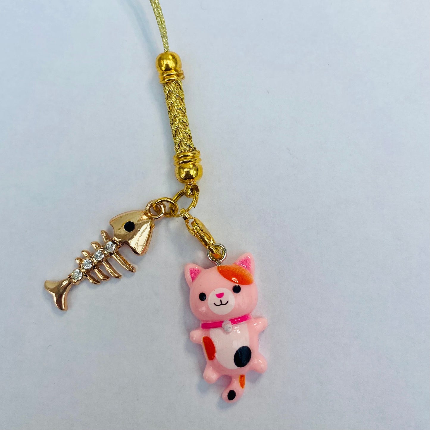 Phone charm anime kawaii cute cat fish dust plug /phone hanger/ cat lover/keychain tablet phone laptop cell lanyard pencil case zip bag