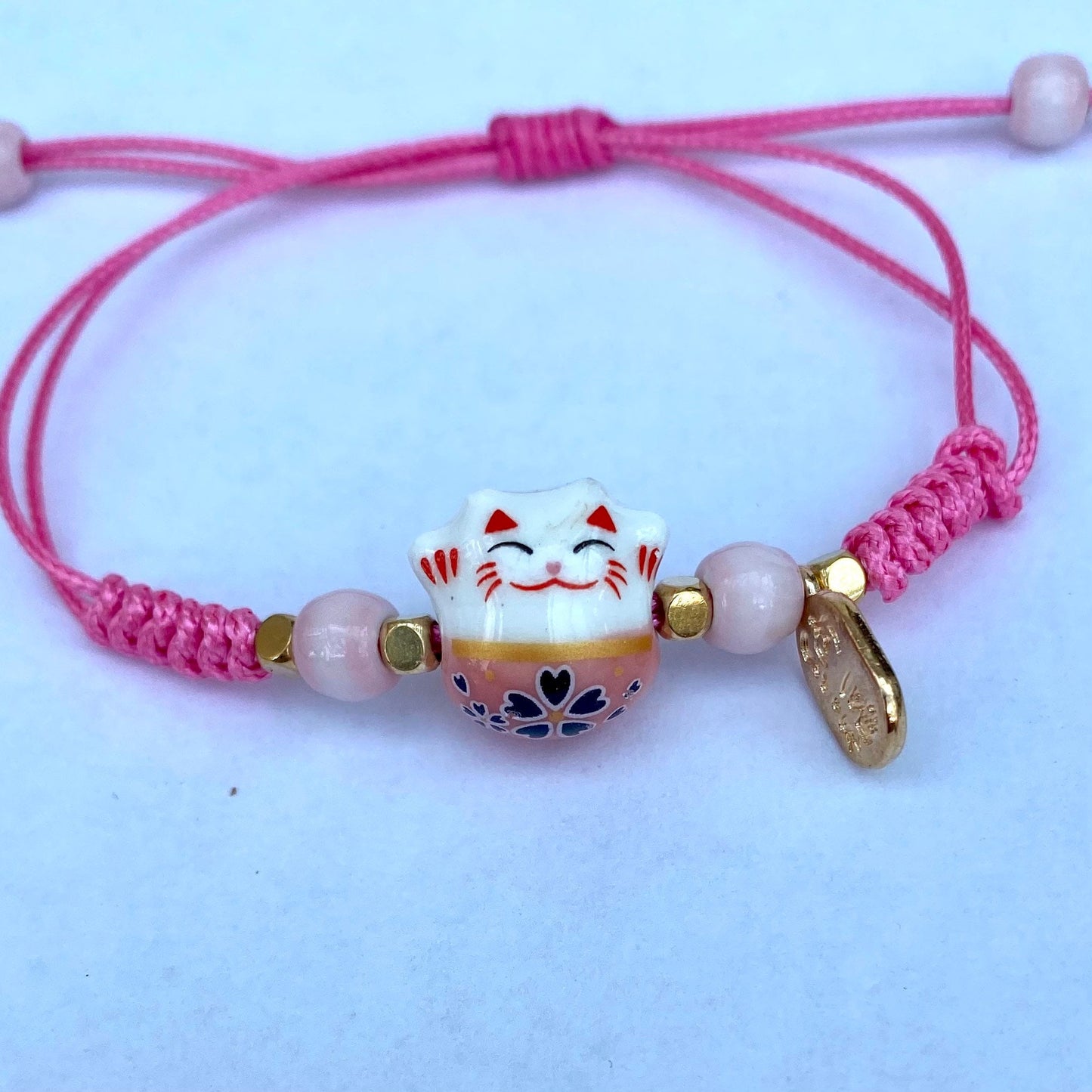 Lucky fortune maneki Neko bracelet, cat charm rope cord surfer bracelet wrist decoration