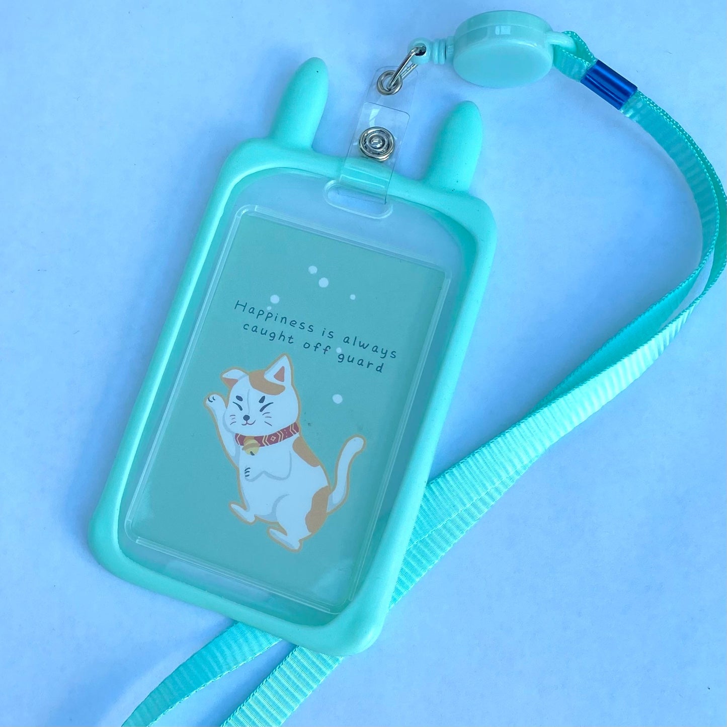 Kawaii ID badge holder travel pass anime ears bus bank card cover work card cute cat ears