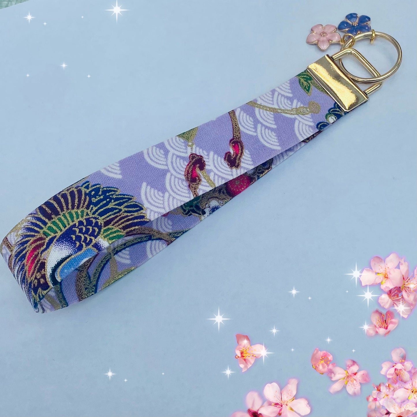 Japanese keychain wrist strap sakura lanyard strap keychain