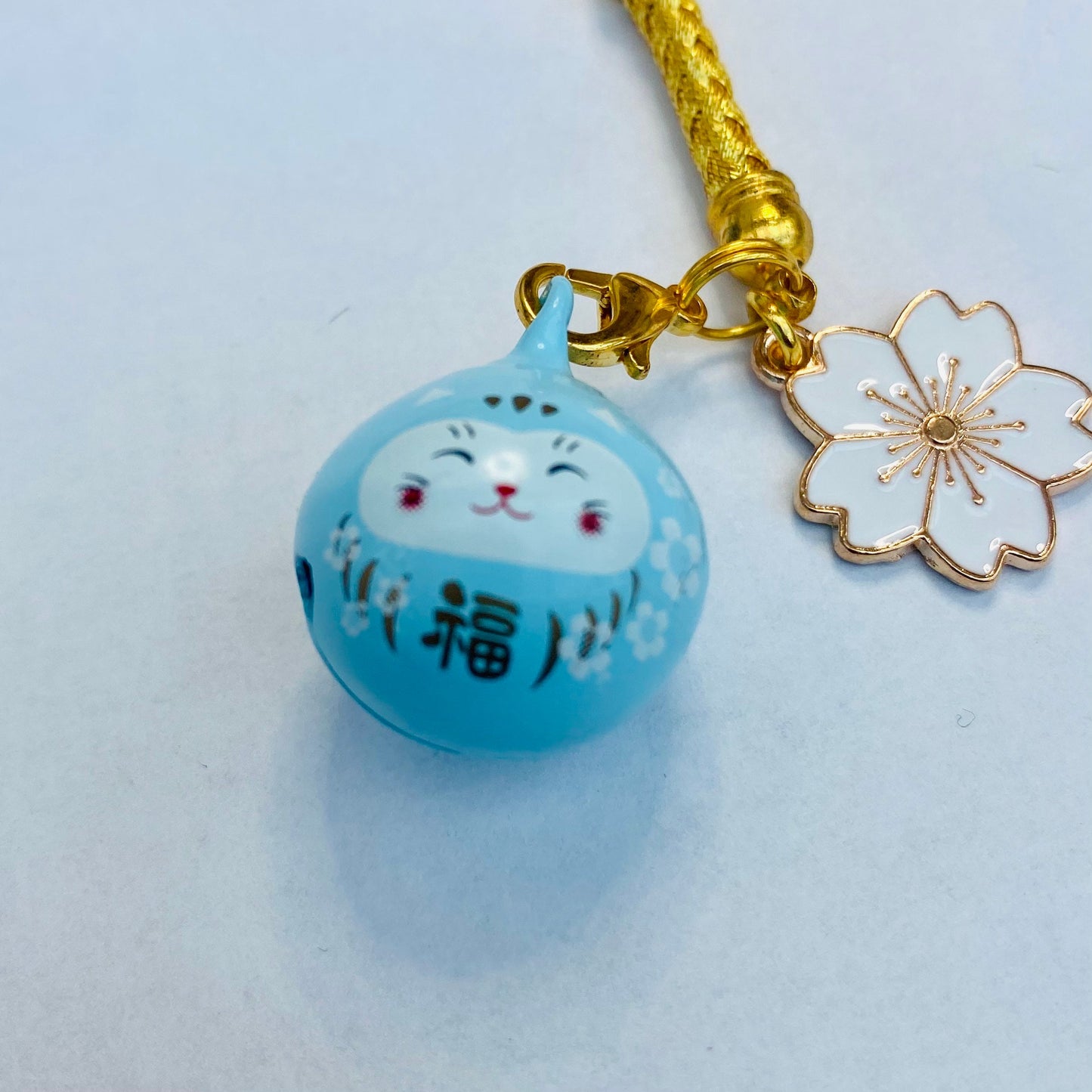 Phone charm japanese maneki neko bell daruma sakura flower waving lucky cat anime