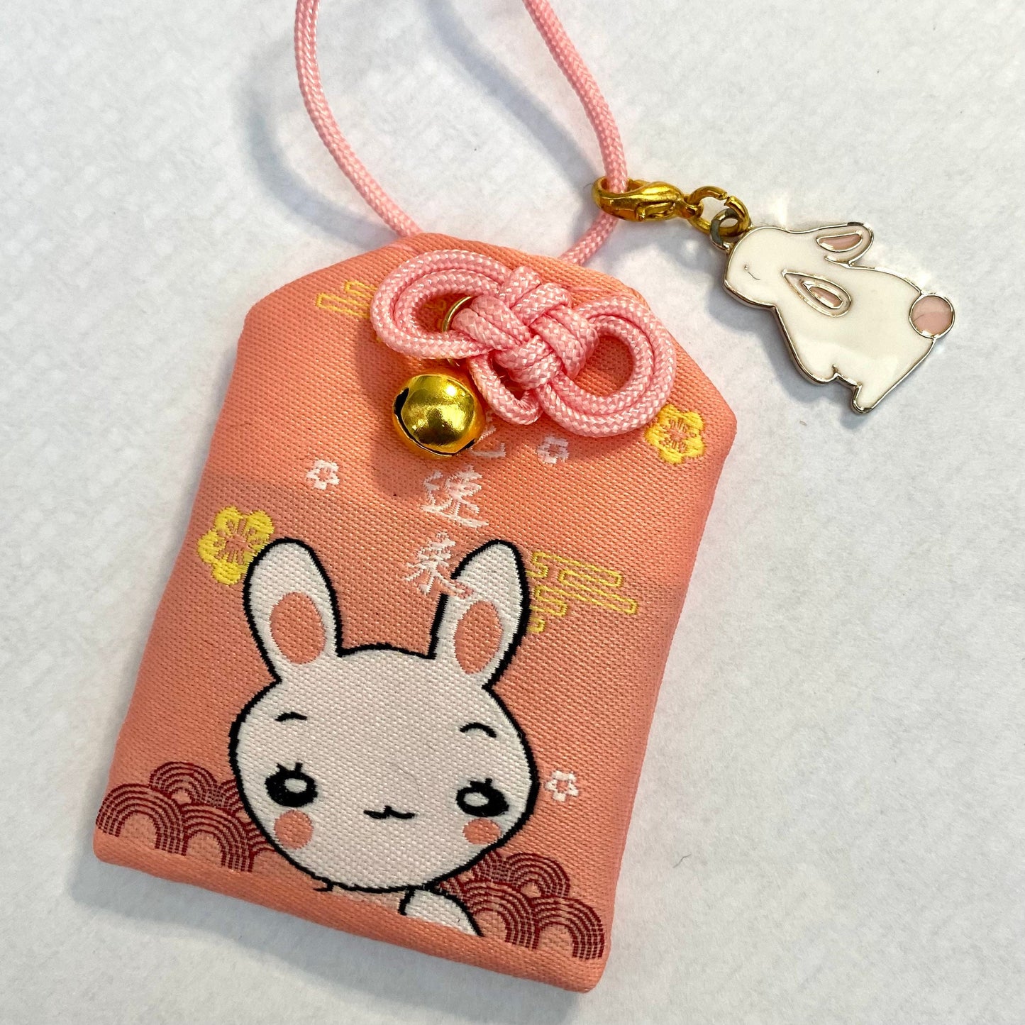 Kawaii Japanese cartoon anime bunny omamori amulet good luck pendant bag exam success money travel safety