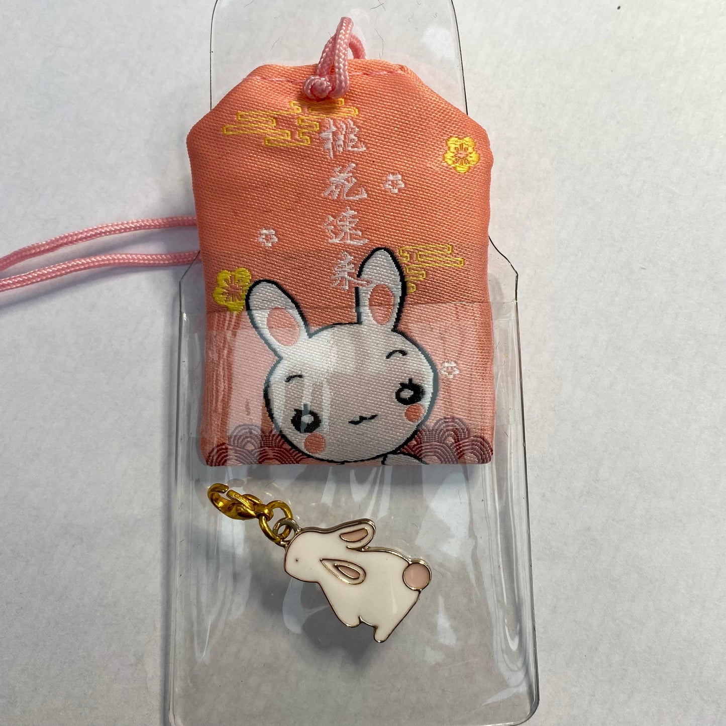 Kawaii Japanese cartoon anime bunny omamori amulet good luck pendant bag exam success money travel safety