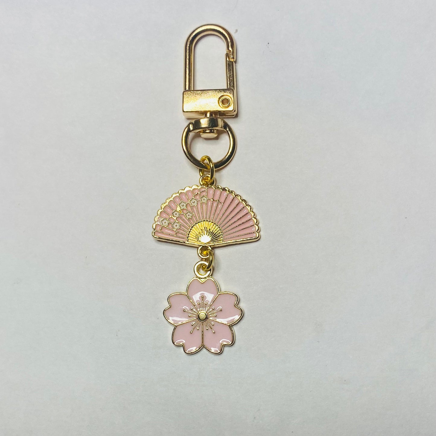 Japanese fan Sakura flower fan keyring phone case charm