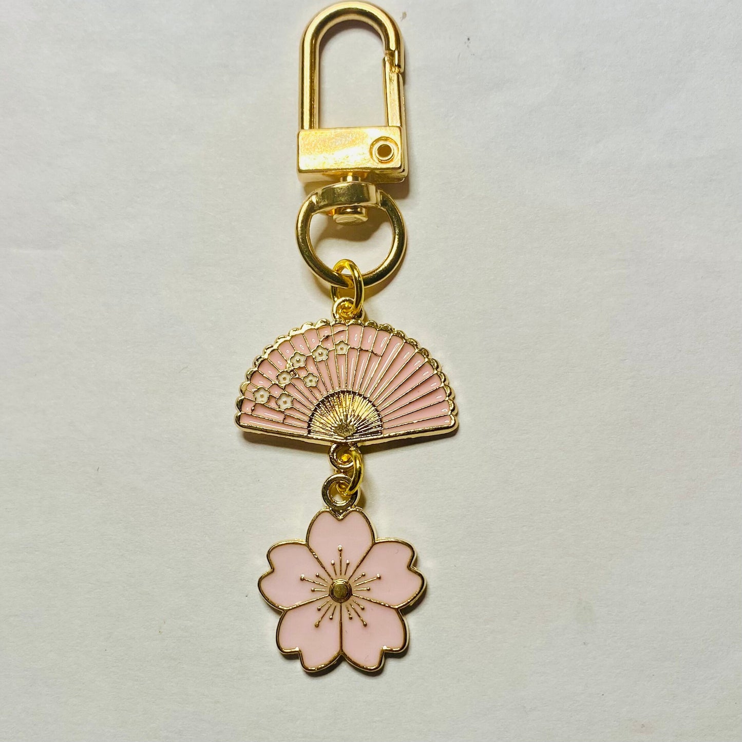 Japanese fan Sakura flower fan keyring phone case charm