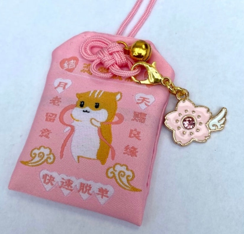 Kawaii Japanese lucky omamori cartoon anime hamster amulet sakura cardcaptor pendant bag exam success money travel safety